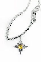 Solace & I | "Cosmic Solace" Nebula Necklace – Heavy-Craft Irregular S925 Silver with Amber Core