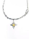 Solace & I | "Cosmic Solace" Nebula Necklace – Heavy-Craft Irregular S925 Silver with Amber Core