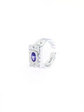 Solace & I | "Amethyst Sanctuary" Open Ring – Heavy Craft S925 Sterling Silver with Deep Purple Stone