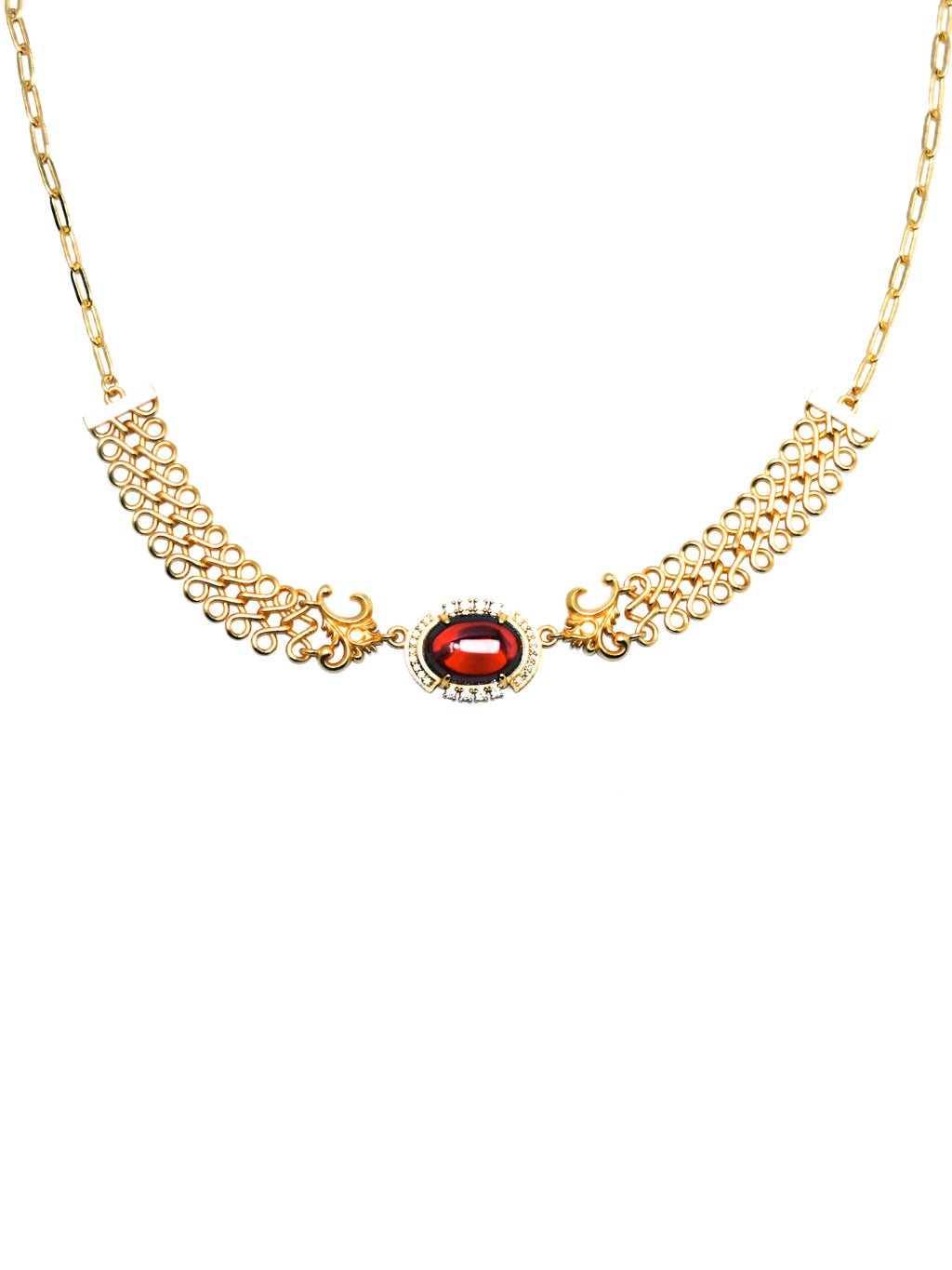 Solace &I | "Infinite Glow" Vintage Choker - S925 Silver with 14K Champagne Gold &Radiant Gemstones