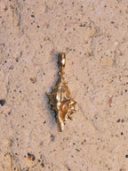 Solace & I | "Ocean Whisper" Shell Necklace - Hand-Textured S925 Silver with 14K Champagne Gold