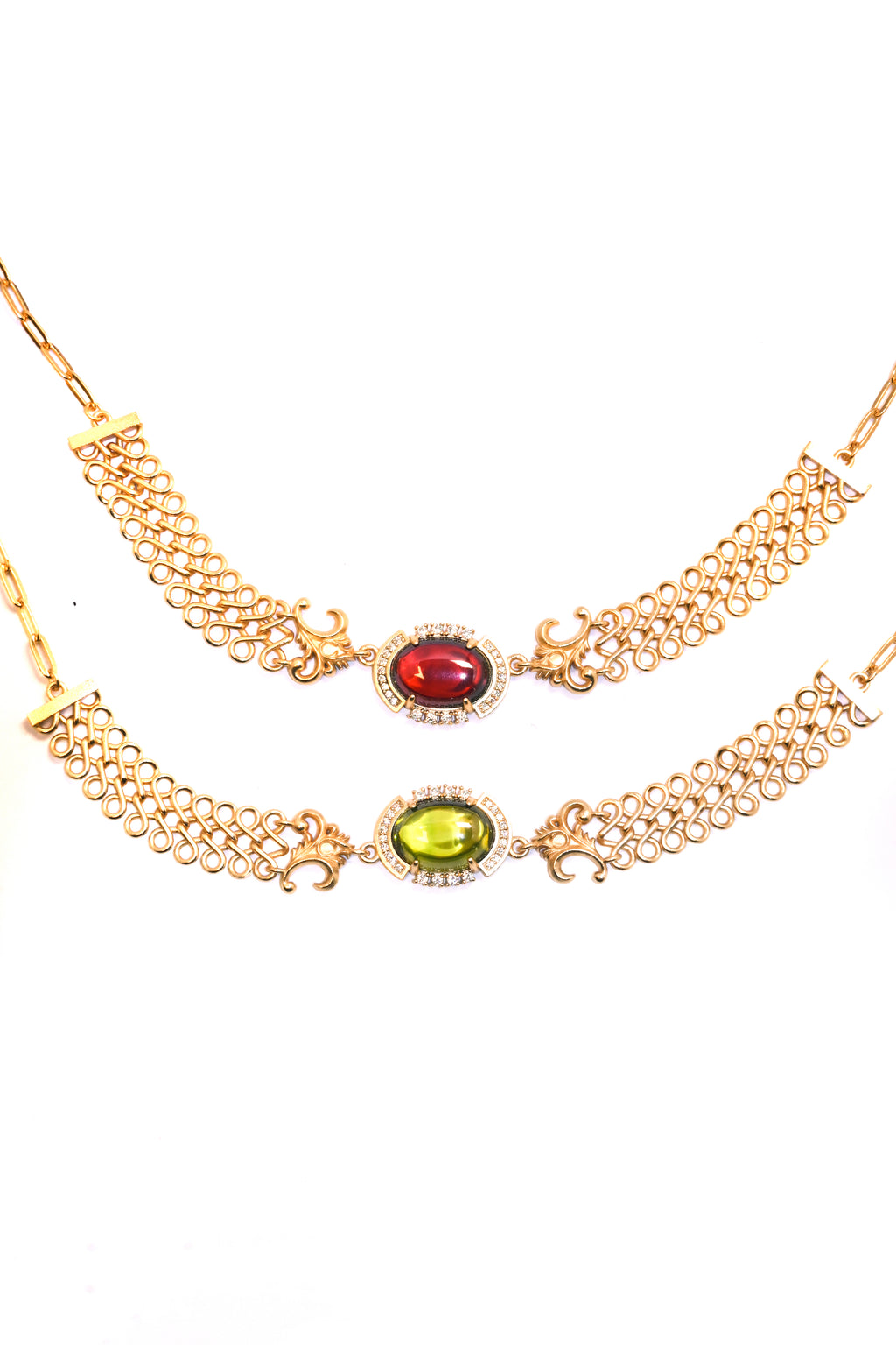 Solace &I | "Infinite Glow" Vintage Choker - S925 Silver with 14K Champagne Gold &Radiant Gemstones