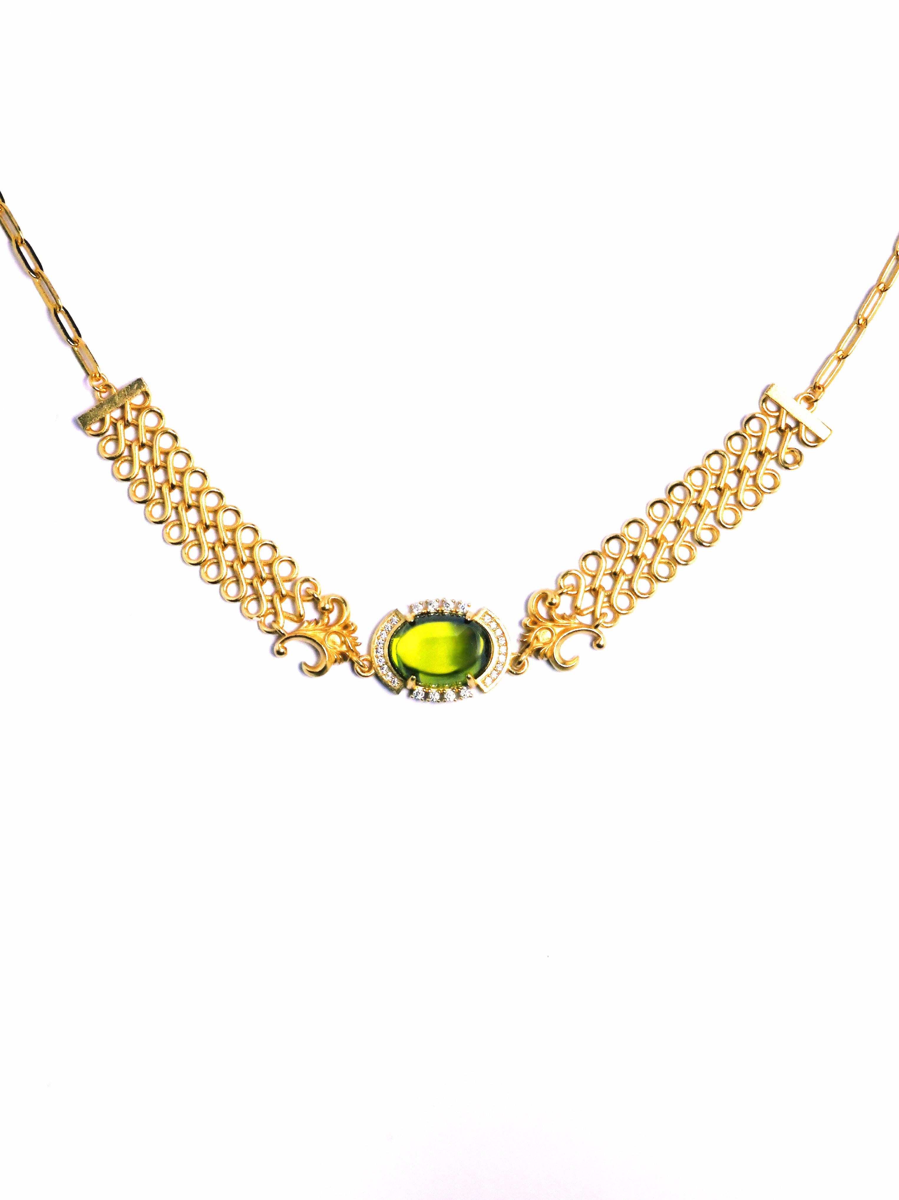 Solace &I | "Infinite Glow" Vintage Choker - S925 Silver with 14K Champagne Gold &Radiant Gemstones