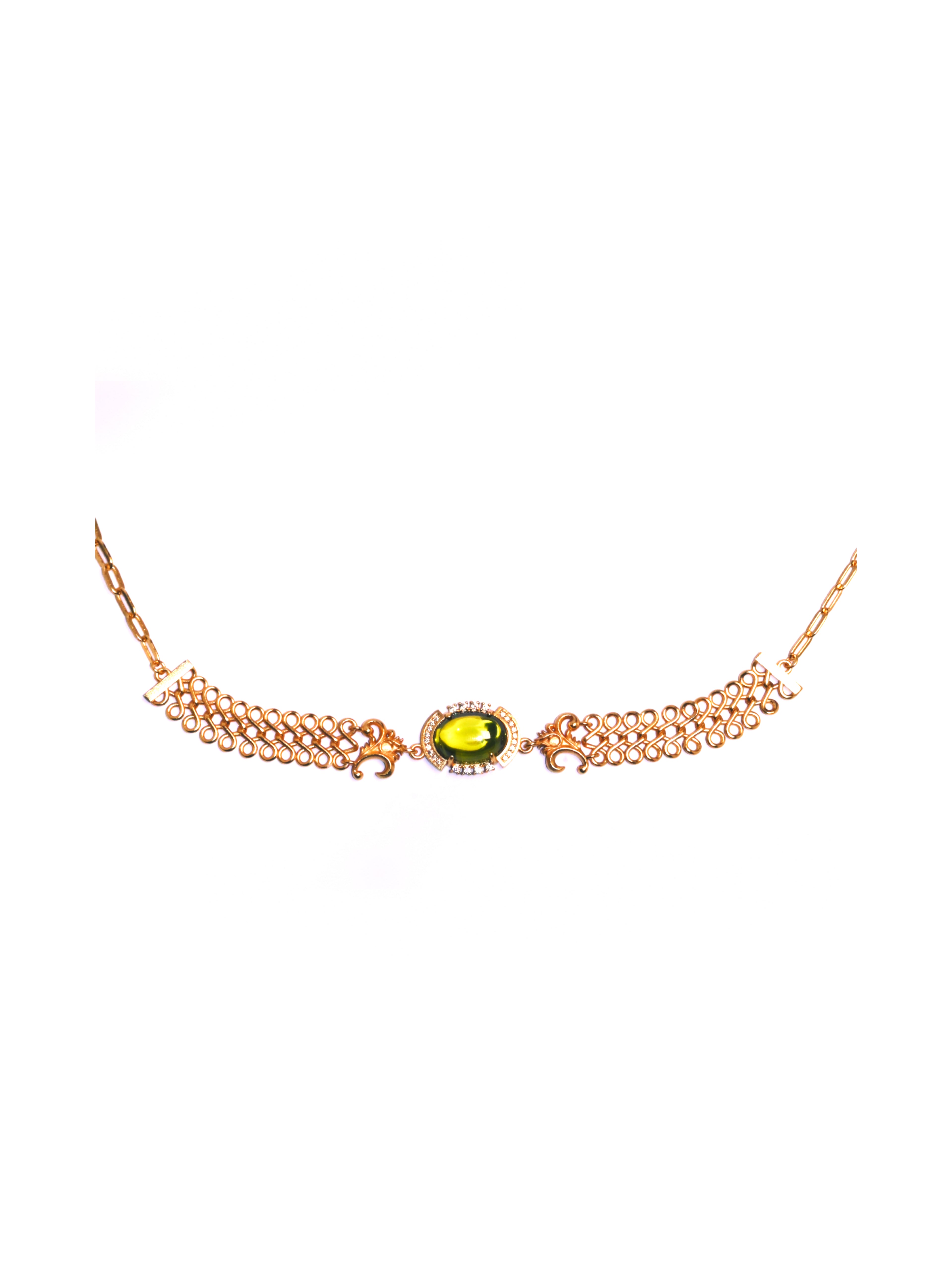 Solace &I | "Infinite Glow" Vintage Choker - S925 Silver with 14K Champagne Gold &Radiant Gemstones
