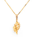 Solace & I | "Ocean Whisper" Shell Necklace - Hand-Textured S925 Silver with 14K Champagne Gold
