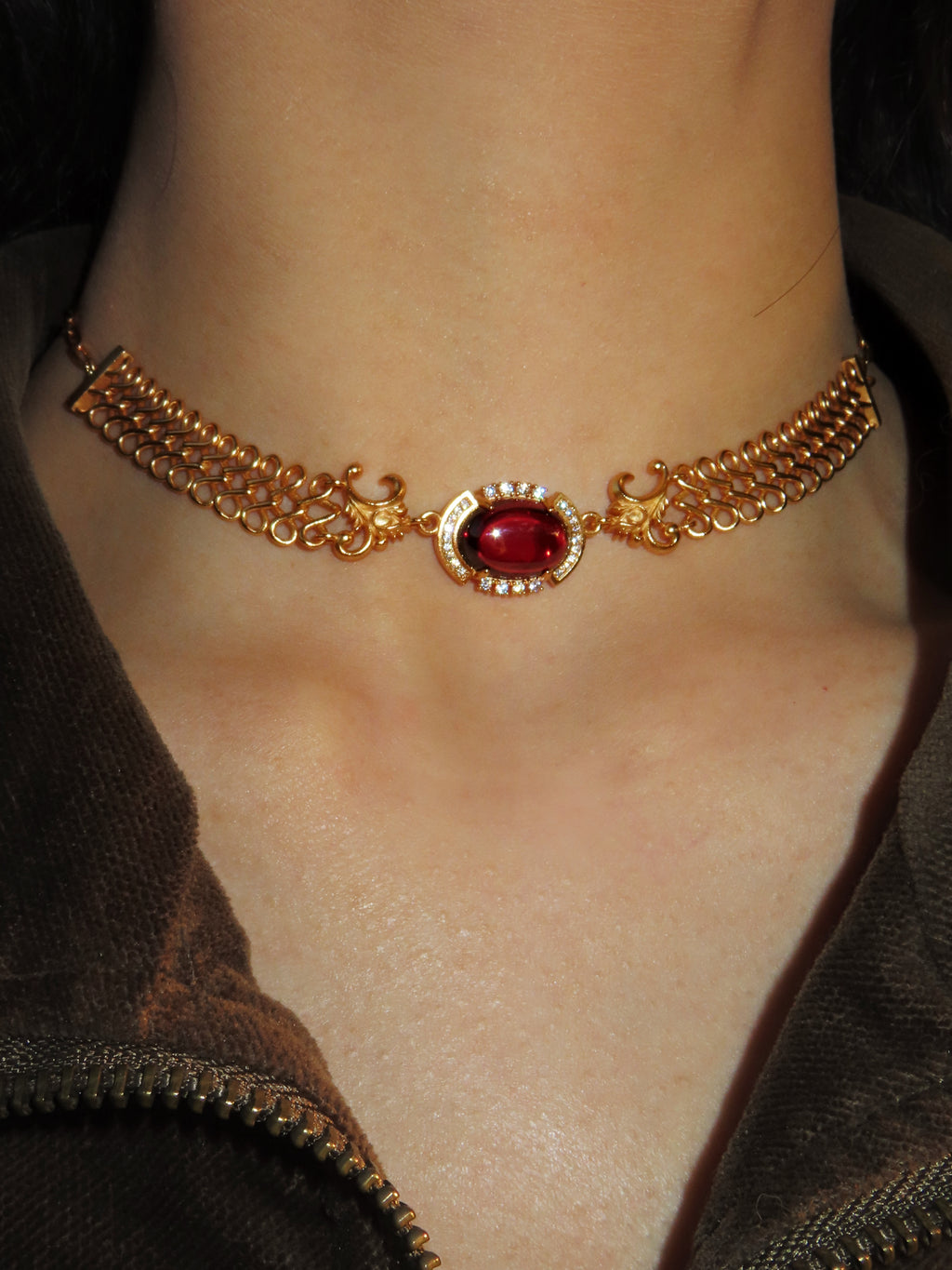 Solace &I | "Infinite Glow" Vintage Choker - S925 Silver with 14K Champagne Gold &Radiant Gemstones