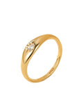 Solace & I | "Astra" Single Star Starburst Ring - S925 Silver & 14K Champagne Gold with Cubic Zircon