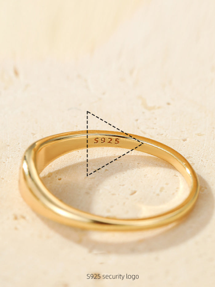 Solace & I | "Astra" Single Star Starburst Ring - S925 Silver & 14K Champagne Gold with Cubic Zircon