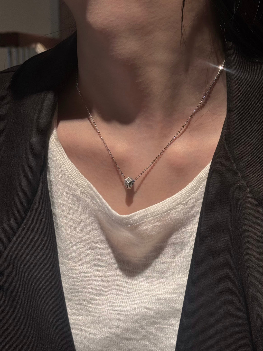 Solace & I | "The Infinite Loop" Mobius Pendant – Hand-Textured S925 Sterling Silver Necklace