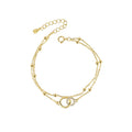 Solace & I | "Eternal Bond" Double-Layered Bracelet - S925 Silver with 14K Champagne Gold & Radiant Zircon