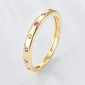 Solace & I | "Astra Starburst" Rainbow Ring - S925 Silver & 14K Champagne Gold with Multi-Colored Zircon
